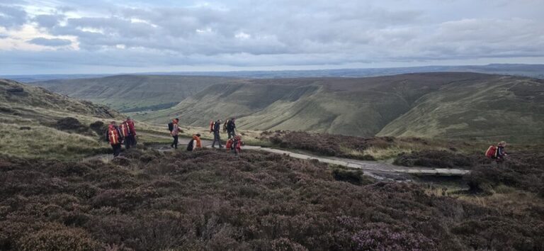 Escorting the casualties to Edale Cross