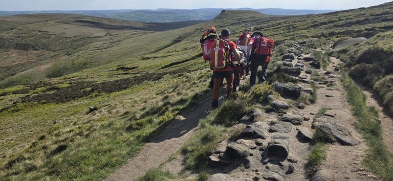 Carrying the stretcher at Pym Chair