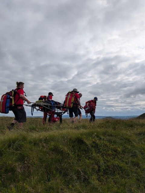 Stretcher carry at Jacobs Ladder 